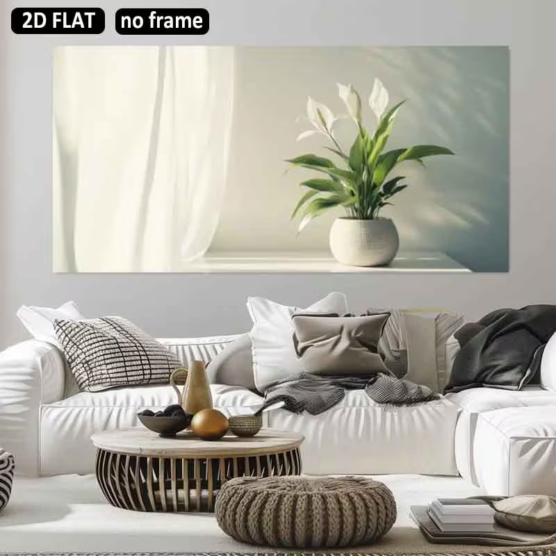 Peace Lily White - 1pc (No frame),2D Flat, 2D Flat
