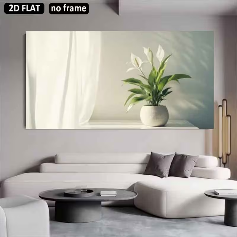 1pc (No frame),2D Flat, 2D Fla - Peace Lily White review and price