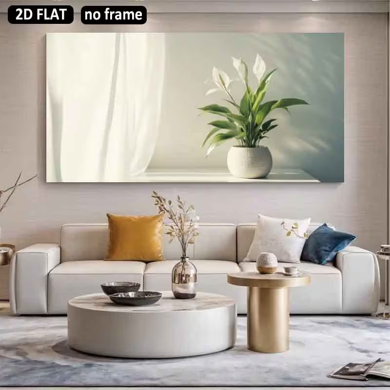 1pc (No frame),2D Flat, 2D Fla - Peace Lily White review and price