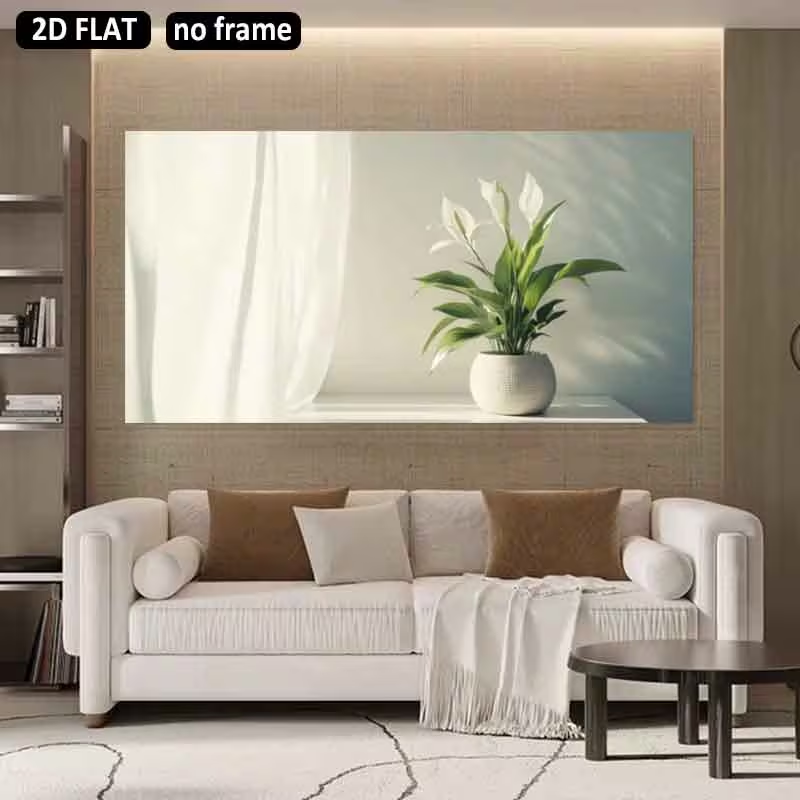 1pc (No frame),2D Flat, 2D Fla - Peace Lily White review and price